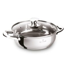   Blaumann Alacsony lábas üvegfedővel 22 cm 2,75 literes rozsdamentes Gourmet Line BL-3865