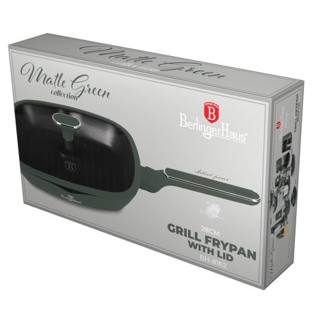 Berlinger Haus  Matte Green Collection Grill serpenyő fedővel  28 cm BH-8162 