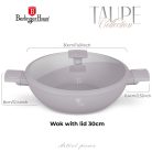 Berlinger Haus Taupe Collection wok titán bevonattal, fedővel  30 cm BH-8095 