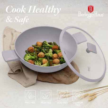 Berlinger Haus Taupe Collection wok titán bevonattal, fedővel  30 cm BH-8095 