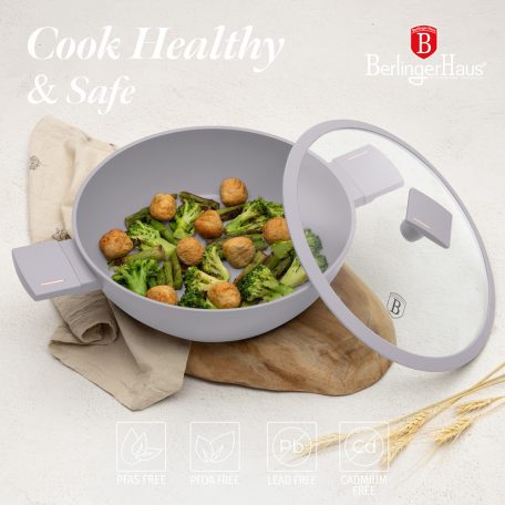 Berlinger Haus Taupe Collection alacsony lábas fedővel 3,8 L 28 cm BH-8098 