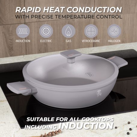 Berlinger Haus Taupe  Collection Alacsony lábas fedővel 30 cm 4,2 L BH-8099 