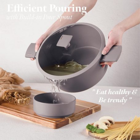 Berlinger Haus Taupe  Collection lábas fedővel 28 cm  6,1 L BH-8102  