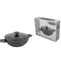 BH-8125 WOK+FEDŐ 30 CM ANTRACIT