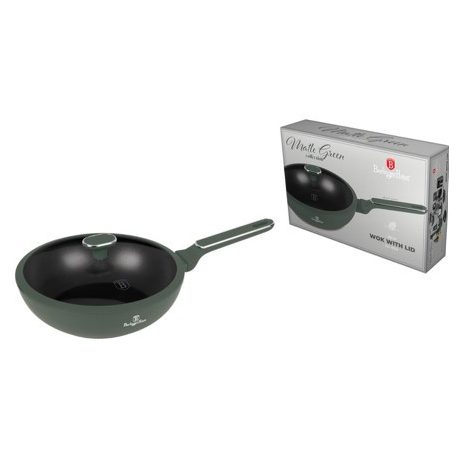 Berlinger Haus Matte Green Collection Wok fedővel 28 cm BH-8159 