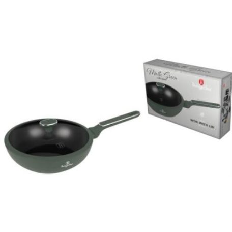 Berlinger Haus Matte Green Collection Wok fedővel 28 cm BH-8159 