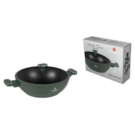 BH-8160 WOK+FEDŐ 30 CM MATTE GREEN