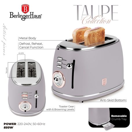 Berlinger Haus Taupe Collection kenyérpirító BH-9518 