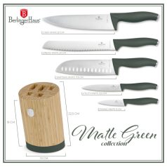   Berlinger Haus Matte Green Collection 6 részes konyhai késkészlet  BH-2757 