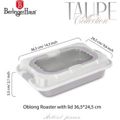   Berlinger Haus Taupe Collection Tepsi fedővel 36,5 x 24,5 x 5,5 cm  BH-8638 