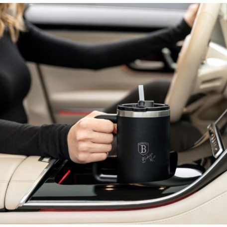 Berlinger Haus Matte Black Collection  Termosz bögre szívószállal 1L 