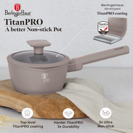 Berlinger Haus Szósz.Edény+Fedő 16Cm Taupe BH-8088 