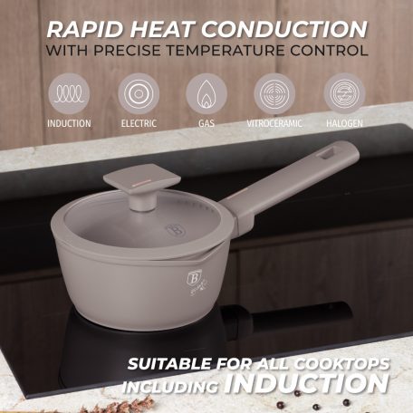 Berlinger Haus Szósz.Edény+Fedő 16Cm Taupe BH-8088 