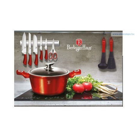 Berlinger Haus Metallic Burgundy Line magas lábas márvány bevonattal, fedővel, 20 cm BH-1257N
