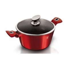   Berlinger Haus Metallic Burgundy Line magas lábas márvány bevonattal, fedővel, 24 cm BH-1258N