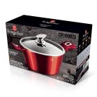 Berlinger Haus Metallic Burgundy Line magas lábas márvány bevonattal, fedővel, 24 cm BH-1258N