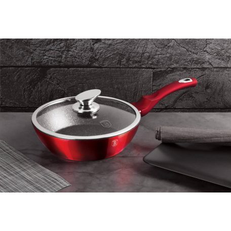 Berlinger HausMetallic Line Burgundy Edition serpenyő fedővel 24 cm  BH-1259N