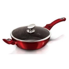   Berlinger Haus Metallic Burgundy Line mély serpenyő márvány bevonattal, fedővel, 28 cm BH-1260