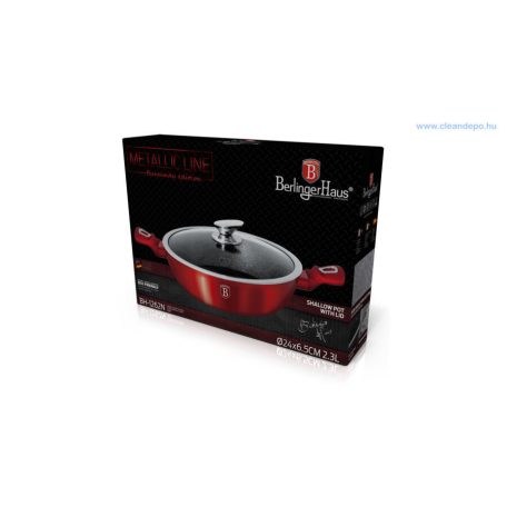 Berlinger Haus Metallic Burgundy Line lábas márvány bevonattal, fedővel, 24 cm BH-1262N