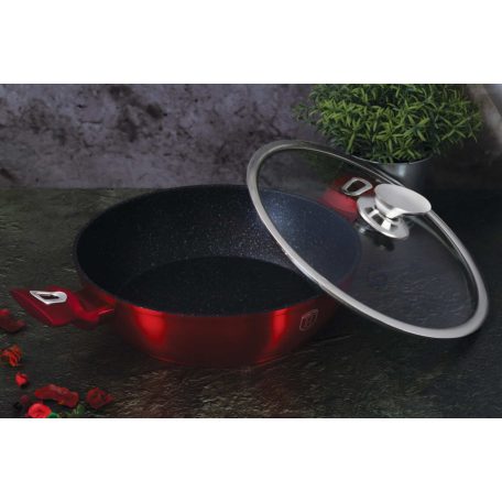 Berlinger Haus MetallicBurgundy Line lábas márvány bevonattal, fedővel, 32 cm BH-1264N