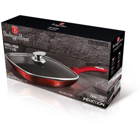 Burgundy Line Collection Grill serpenyő fedővel 28 cm  BH-1613N