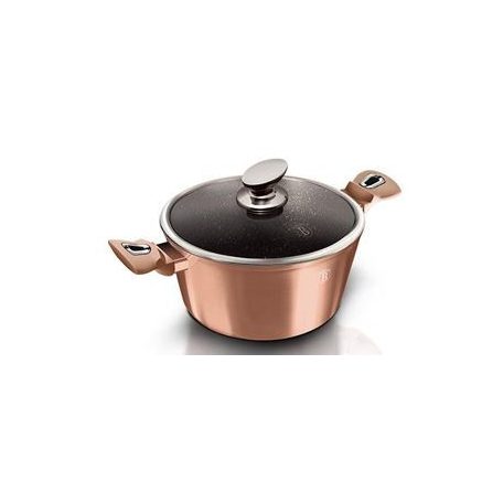 Berlinger Haus Metallic Rosegold Line magas lábas márvány bevonattal, fedővel, 28 cm BH-1516N