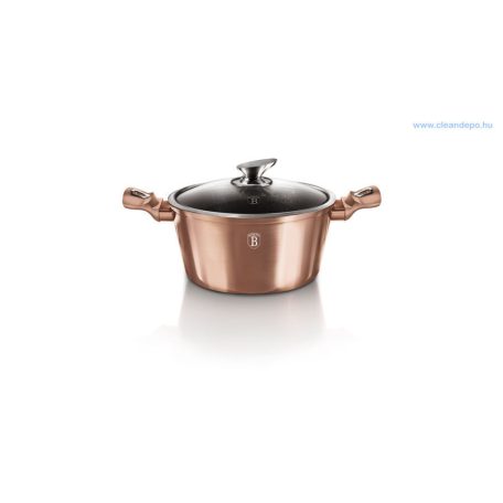Berlinger Haus Metallic Rosegold Line magas lábas márvány bevonattal, fedővel, 28 cm BH-1516N