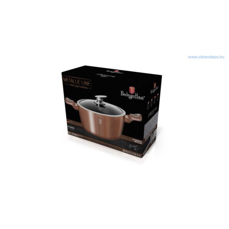 Berlinger Haus Metallic Rosegold Line magas lábas márvány bevonattal, fedővel, 28 cm BH-1516N