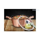 Berlinger Haus Metallic Rosegold Line magas lábas márvány bevonattal, fedővel, 28 cm BH-1516N