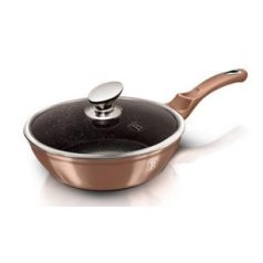   Berlinger Haus Metallic Rosegold Line mély serpenyő márvány bevonattal, fedővel, 24 cm BH-1517N