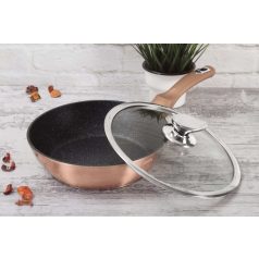   Berlinger Haus Metallic Rosegold Line mély serpenyő márvány bevonattal, fedővel, 24 cm BH-1517N