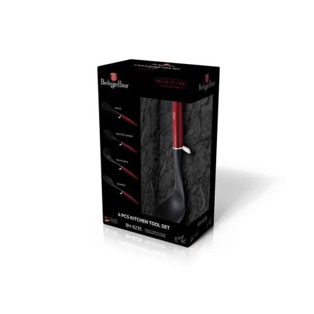 Berlinger Haus Metallic Line 4 részes nylon konyhai eszköz készlet, burgundy fekete BH-6235