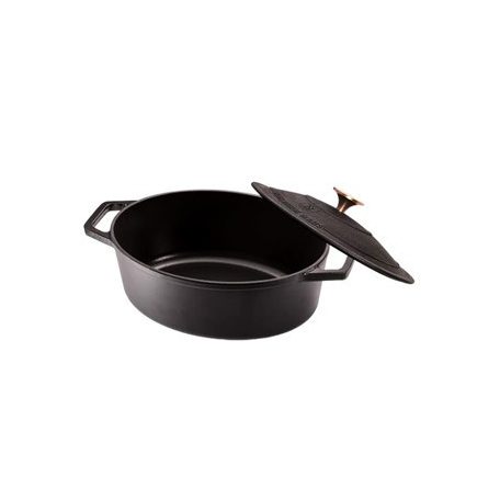 Berlinger Haus Black Rose Collection öntöttvas ovális sütőedény fedővel  30 cm BH-6494