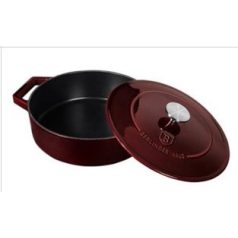   Berlinger Haus Burgundy Öntöttvas alacsony lábas fedővel 26 cm-es  BH-6498