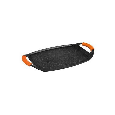Berlinger Haus Granit Diamond Line grill sütőlap márvány bevonattal, szilikon fogókkal, 47 cm fekete narancs BH-1602