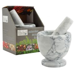 72216 Mozsár És Törő Márvány 10Cm