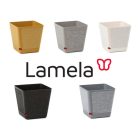 Lamela Kora Műanyag Szögletes Kaspó textil bevonattal 18x18 cm 