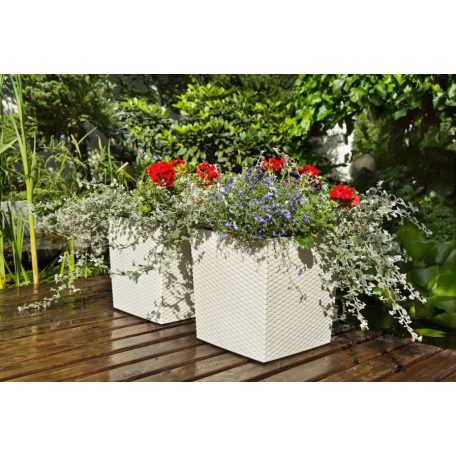 Lamela Juka Eco Rattan hatású  Virágtartó Kaspó  19x19 cm 826