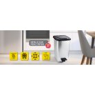 Fém hatású pedálos szemetes belső vödörrel 25 literes S102
