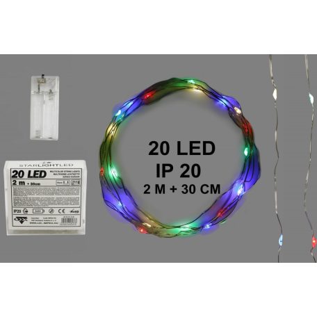 432134 ELEMES FŰZÉR,2M 20LED SZÍNES