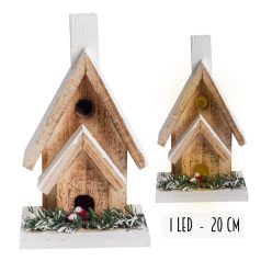 Fa Duplaház+1Led+Kémény 20 421455