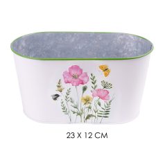 Bádog Kaspó Ovál Pipacs23X12 080960