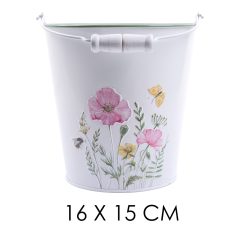 Bádog Vödör Pipacs Róz16X15 080964