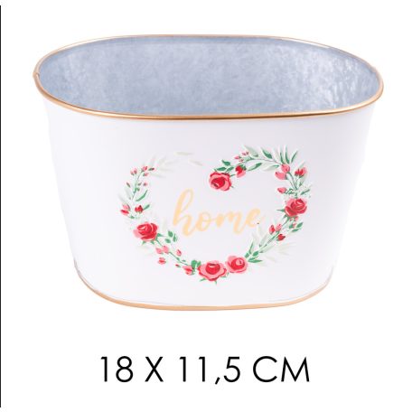 Bádog Kaspó "V" Rózsa Home 081004