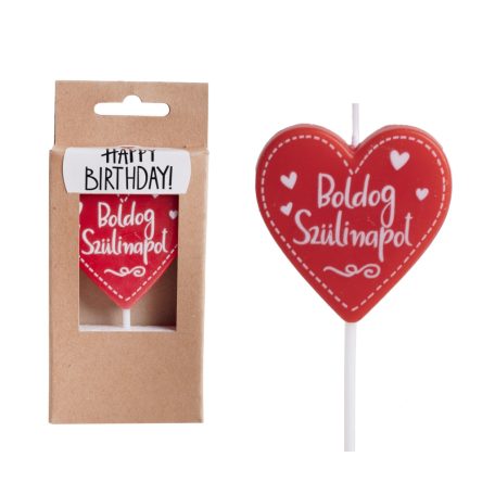 Gyertya Szív Piros Boldogsz. 497374