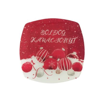 Üveg Tányér Karigömb 25X25 102076