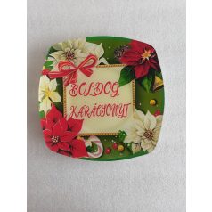 Üveg Tányér Mikulávirág 102077