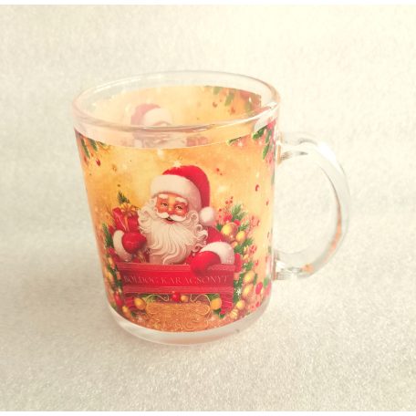 Üveg Bögre Télapós 102118