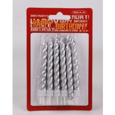 Gyertya Szülinapi Ezüst 12Db 497124