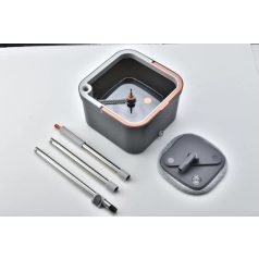   Spin Flat Mop  Kétrekeszes professzionális forgófejes felmosó szett, 2 extra mop fejjel